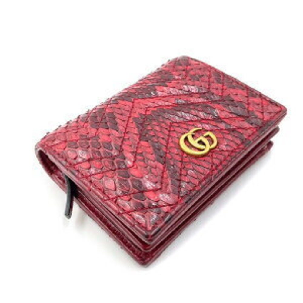 Gucci Python Compact Wallet Leather Red - image 3